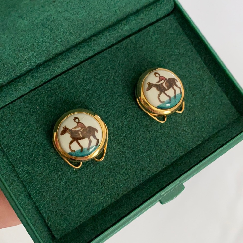 Vintage horse racing cuff links